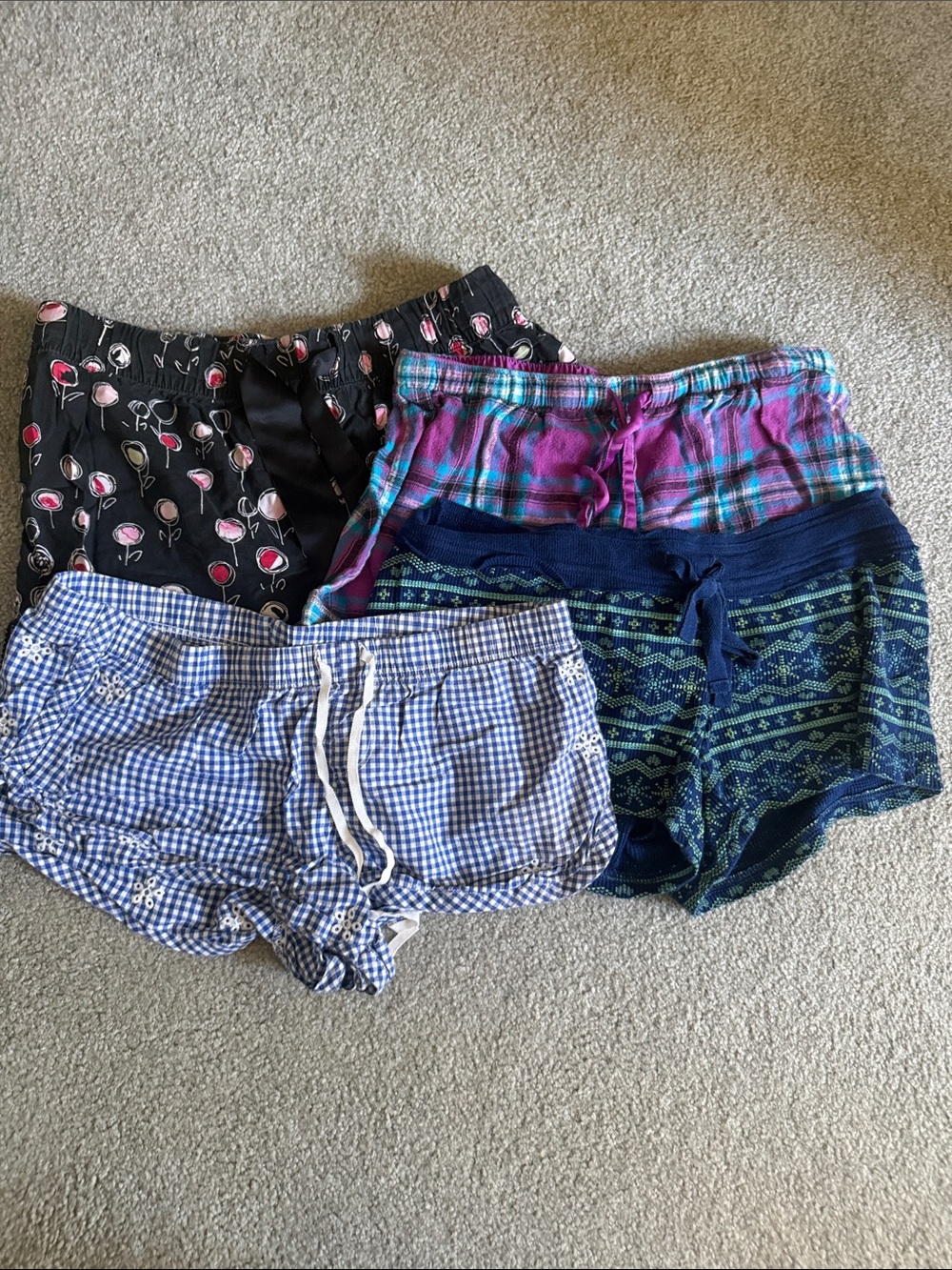 Mixed Pattern Cotton Lounge Shorts Bundle Of 4
